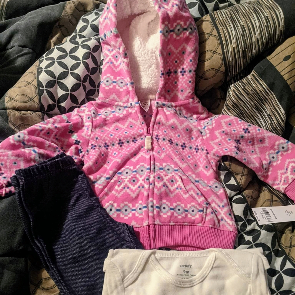 Carter's Pink Patterned Kids Hoodie